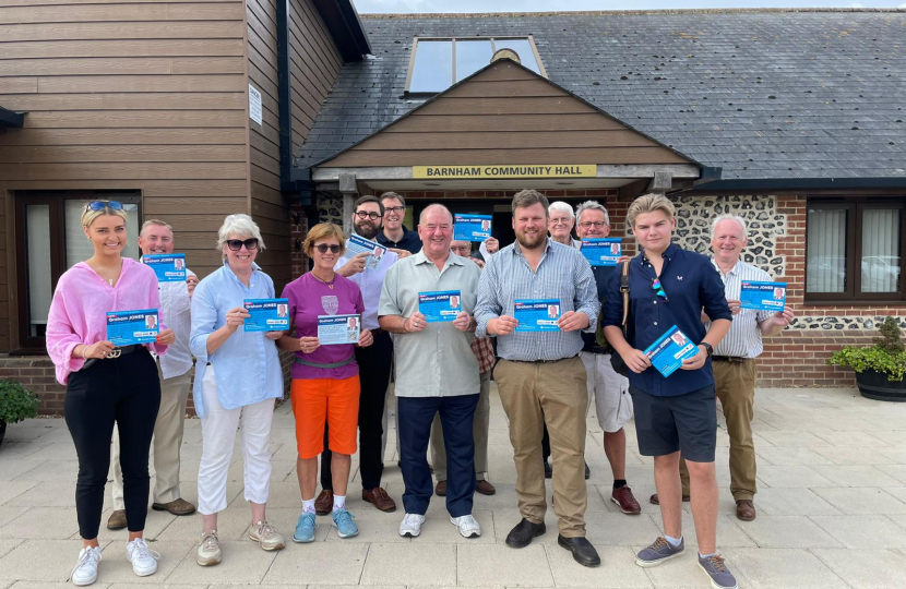 James with team of canvassers