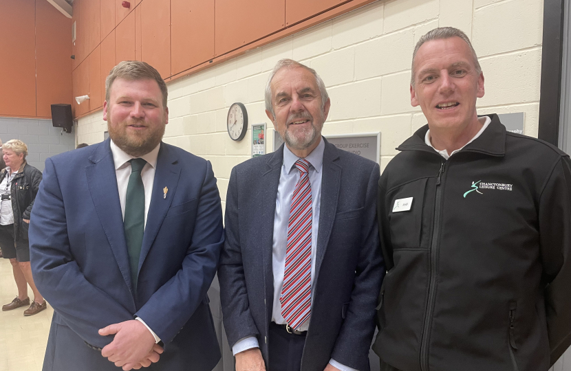 James Wright with Cllr Dawe and Andy the centre manager