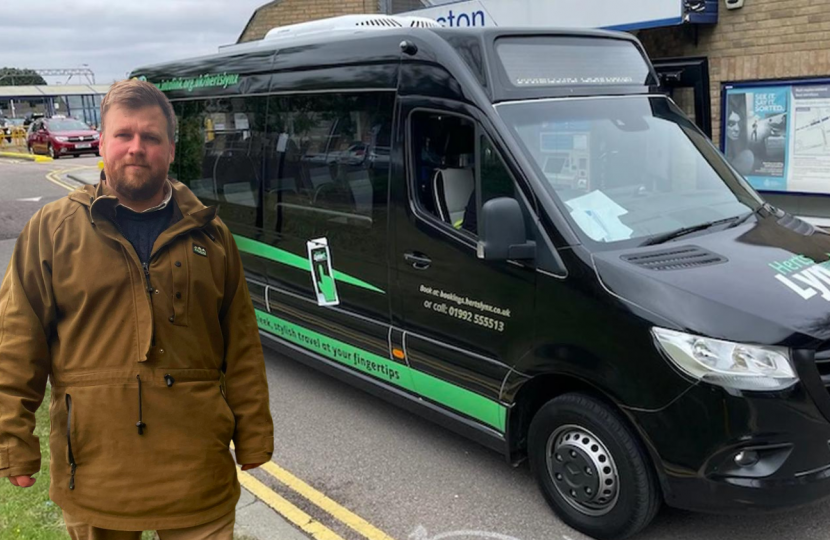 James with a HertsLynx bus